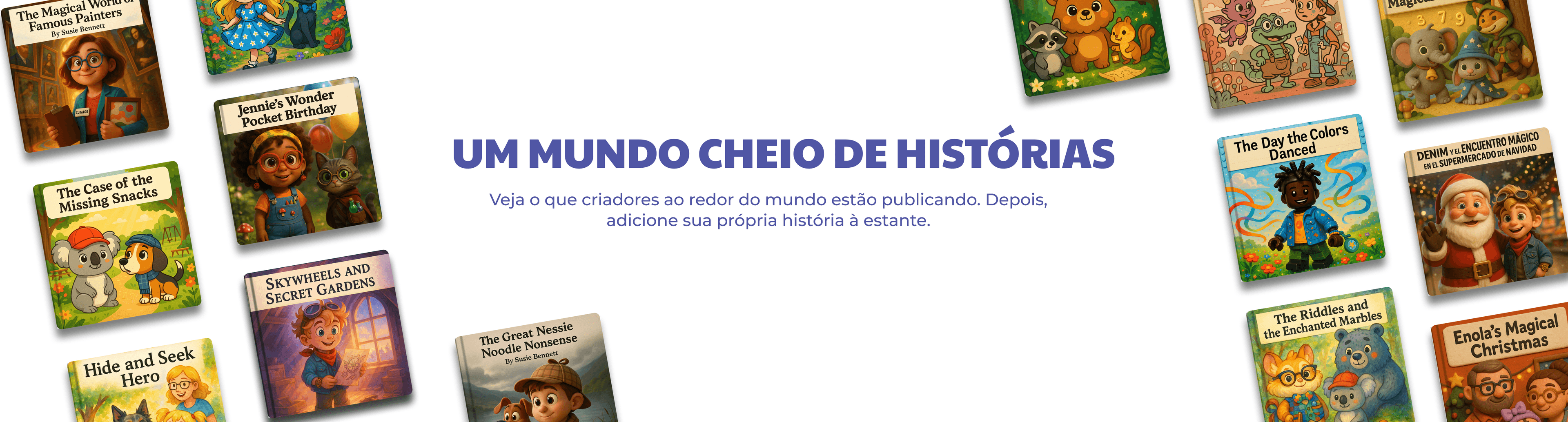 Colagem de livros da comunidade