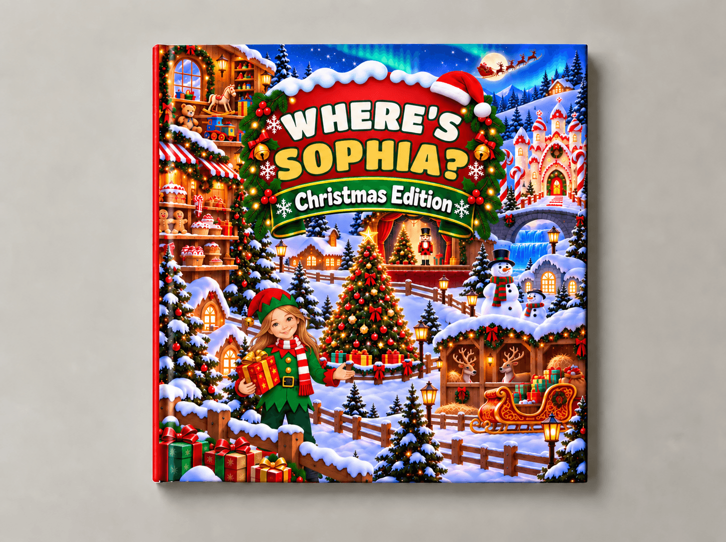 Personalized search-and-find book cover