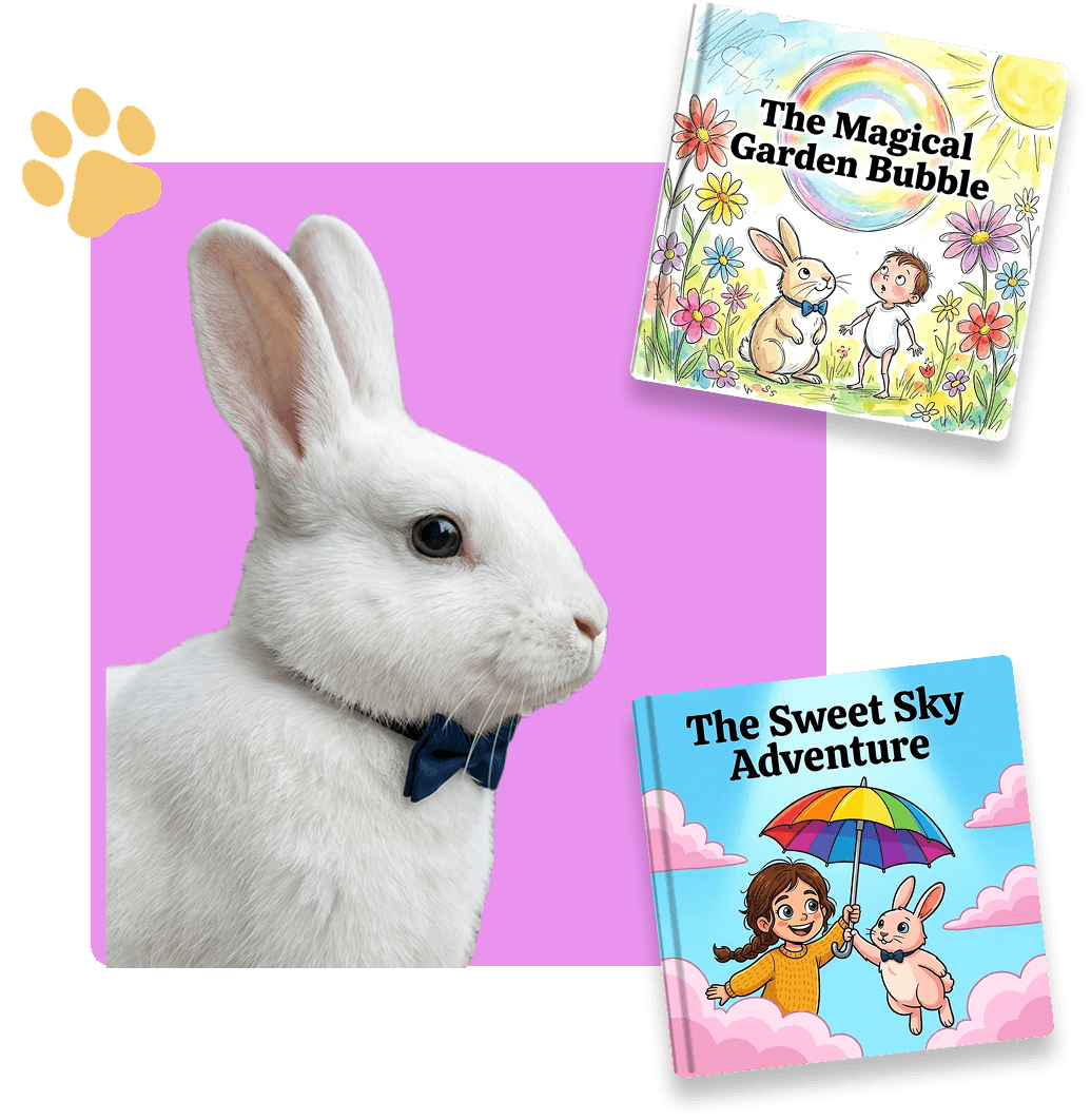A rabbit featured on a storybook hero image.