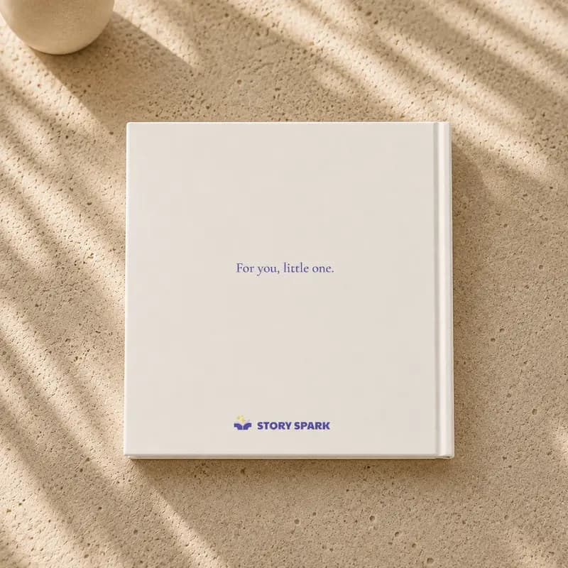 Contraportada de un libro personalizado de Story Spark con el mensaje Para ti, pequeñín.