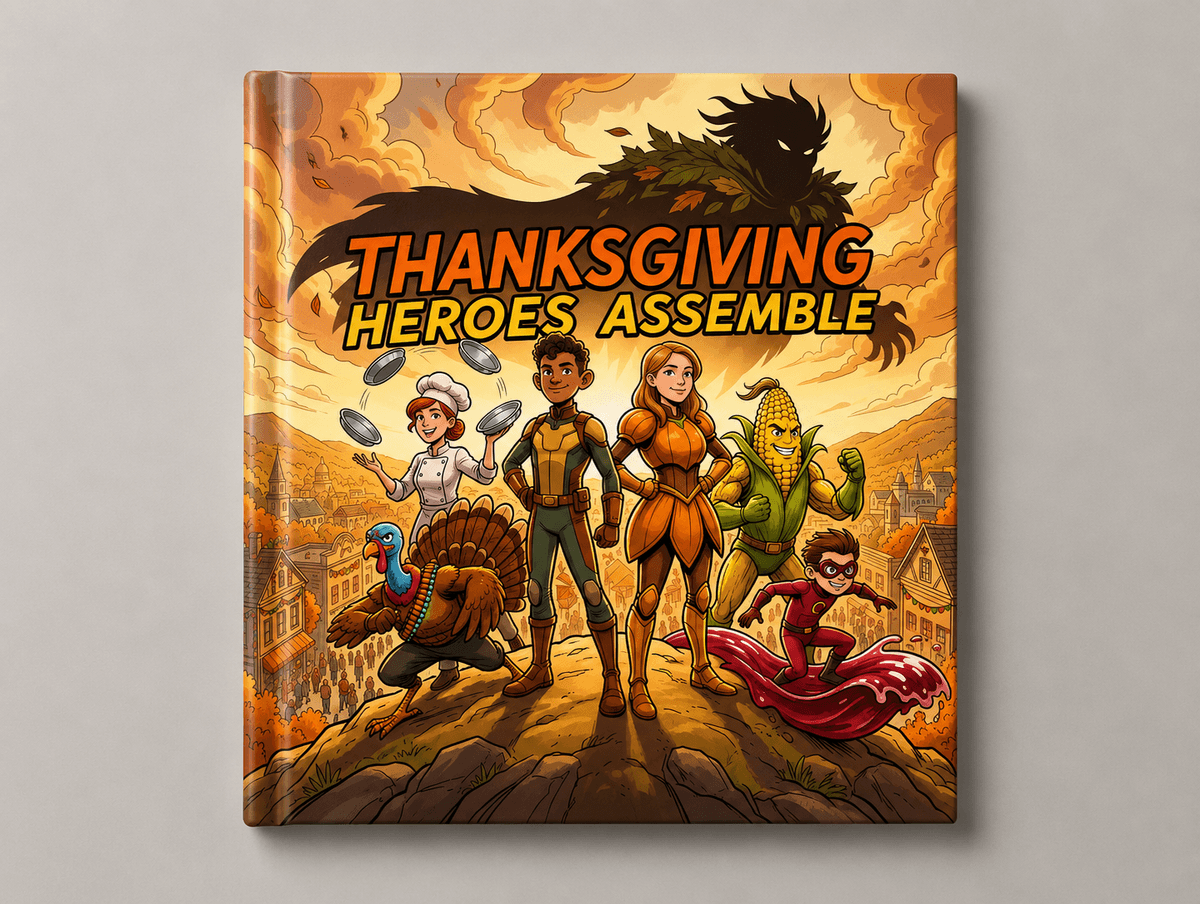 Thanksgiving trick or treat comic book cover