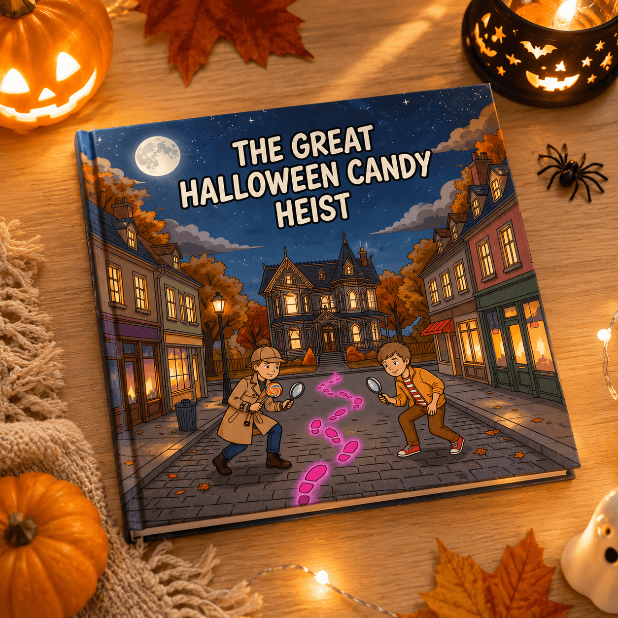 Open Halloween candy adventure book