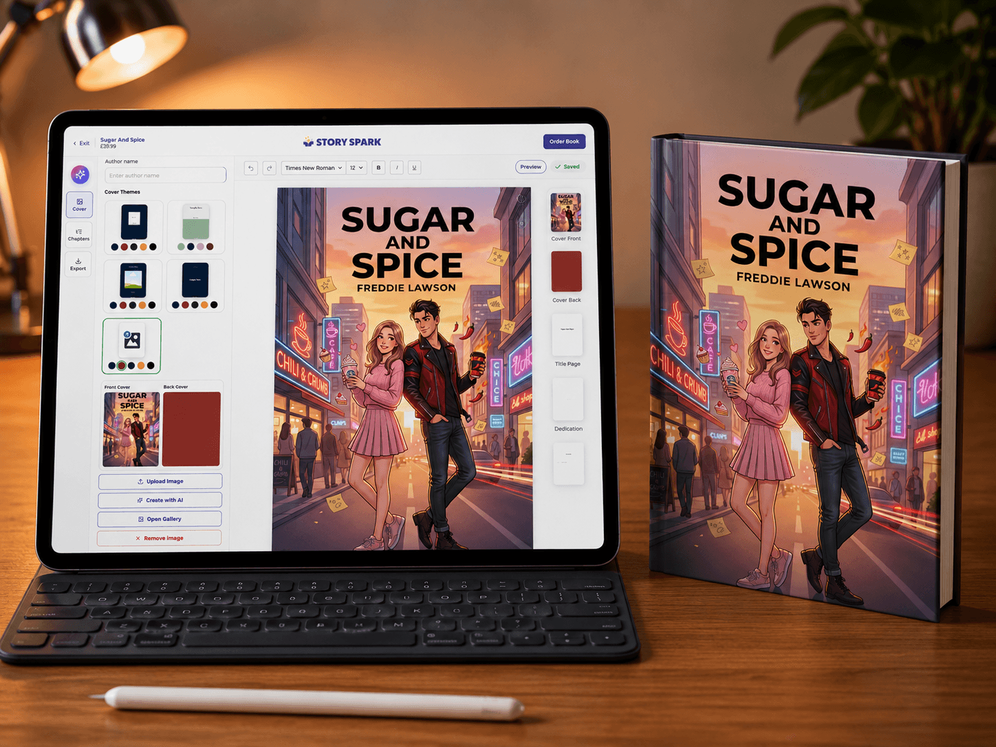 Story Spark digital and physical storybook side by side