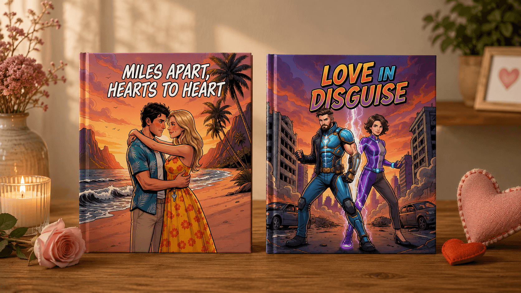 Personalized Valentine comic book preview