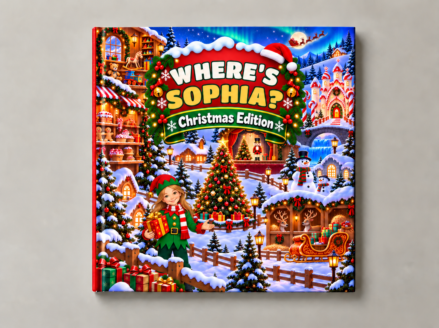 Personalized search-and-find book cover